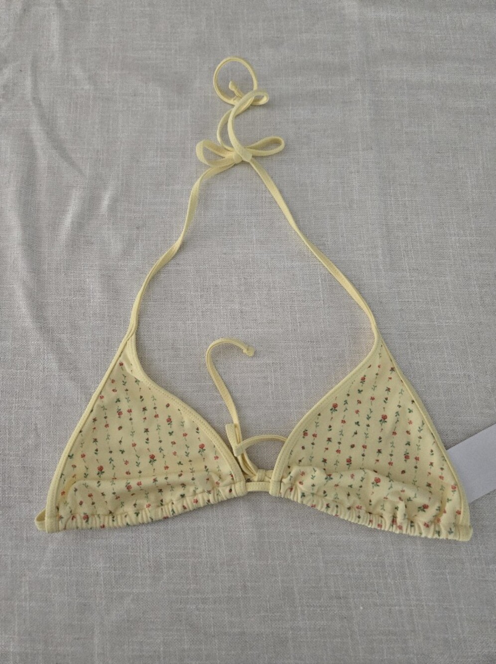 NWT PacSun Yellow Floral Triangle Bikini Top